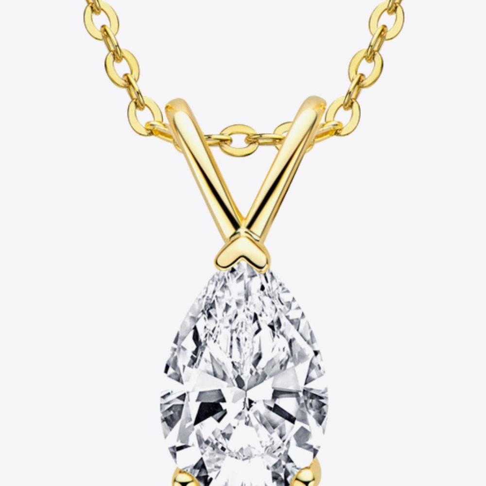 1.5 Carat Moissanite Pendant 925 Sterling Silver Necklace